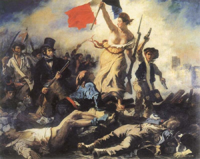 Eugene Delacroix liberty leading the people Sweden oil painting art